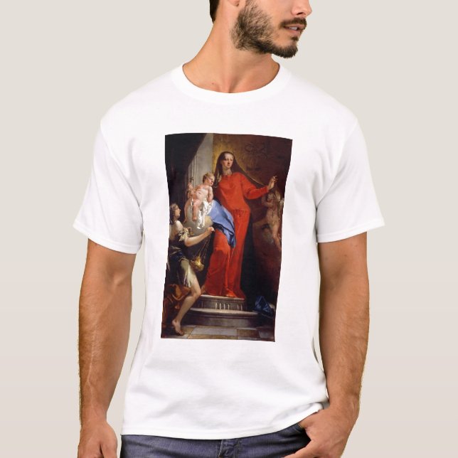Camiseta Madonna del rosario (aceite en lona) (Anverso)