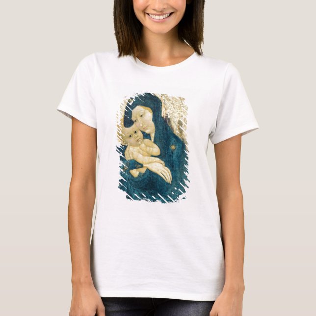 Camiseta Madonna e Child, Bourgogne School (petróleo en pan (Anverso)