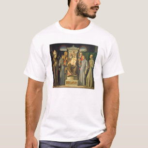 Camiseta Madonna Enthroned, 1480 (el aceite en el panel)