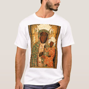 Camiseta Madonna negra y niño Nuestra Señora de Czestochowa