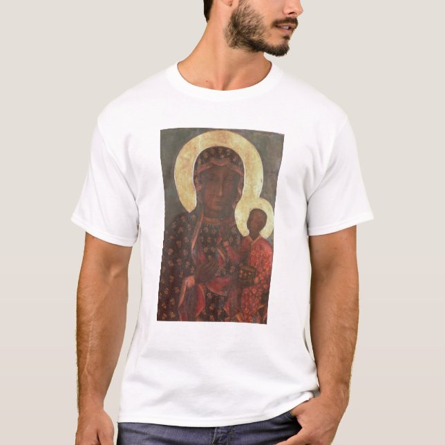 Camiseta Madonna negro de Jasna Gora (Anverso)