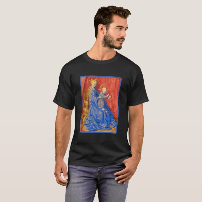 Camiseta Madonna y el niño Enthroned Jean Fouquet T-Shirt (Anverso completo)