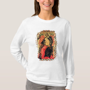 Camiseta Madonna y niño Enthroned con dos personas devotas