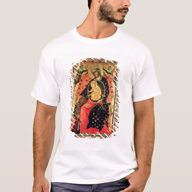 Camiseta Madonna y niño Enthroned con dos personas devotas (Anverso)