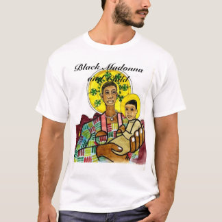 Camiseta Madonna y niño negros
