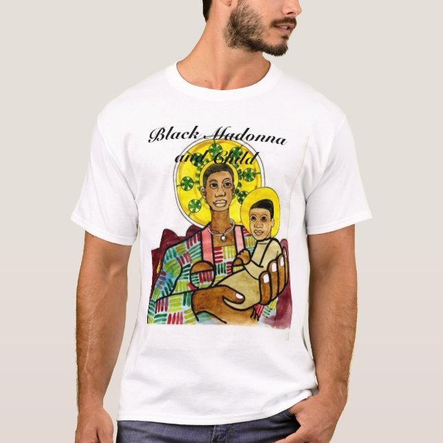 Camiseta Madonna y niño negros (Anverso)