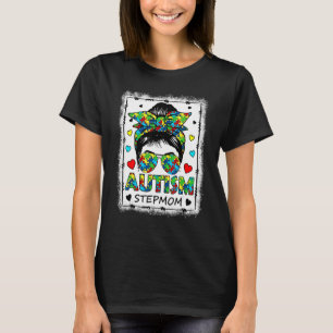 Camiseta Madrastra Conciencia del Autismo Vida de Mamá Moño