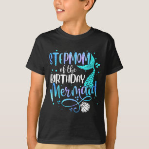 Camiseta Madrastra de la familia de sirena del cumpleaños a