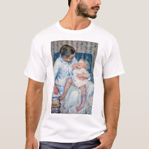 Camiseta Madre a punto de lavar a su hijo somnoliento, Cass