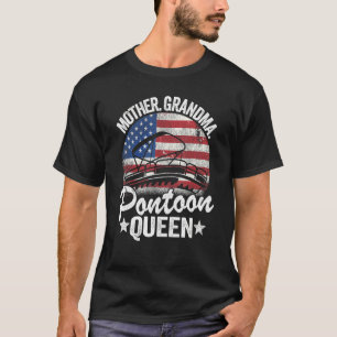 Camiseta Madre abuela Pontoon Reina Mamá Bandera Americana