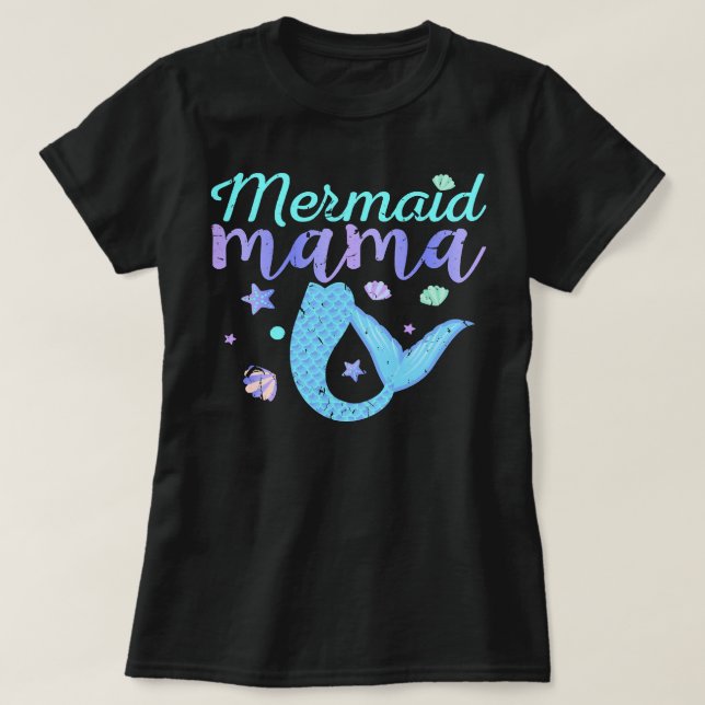 Camiseta Madre Abuela Sirenita Mamá Fiesta de Cumpleaños2 (Diseño del anverso)