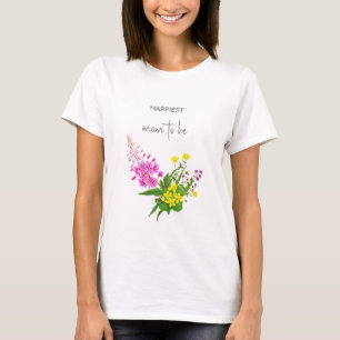 Camiseta Madre Adorable Flor Silvestre Guion Amarillo Rosa