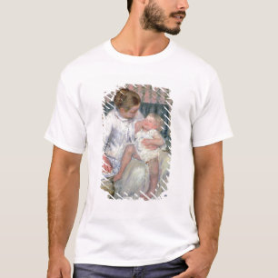 Camiseta Madre alrededor para lavar a su niño soñoliento,