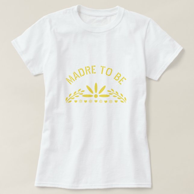 Camiseta Madre amarilla para tener Baby Shower de papel pic (Diseño del anverso)