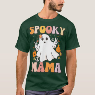 Camiseta Madre asustada fantasmagórica linda retro fantasma