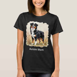 Camiseta Madre Aussie de pastor australiano negro tricolor