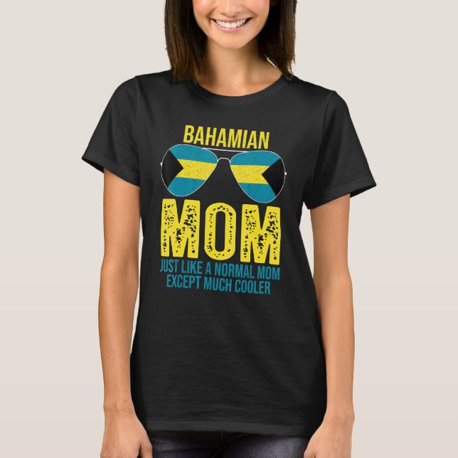 Camiseta Madre bahameña de época Bandera Mothe de gafas de  (Anverso)