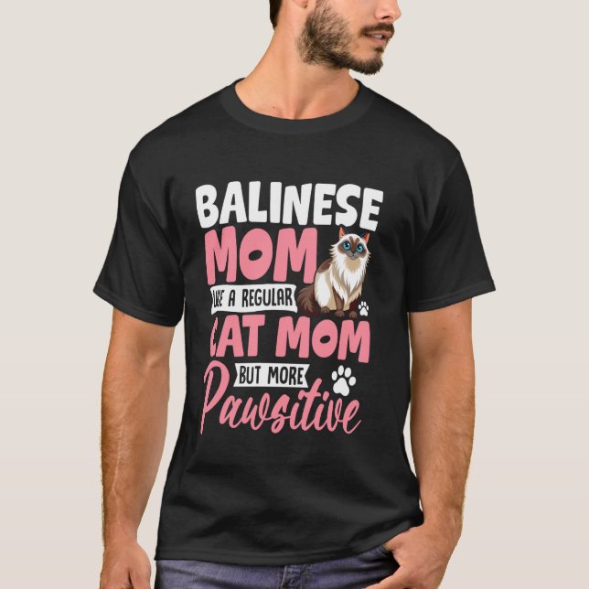 Camiseta Madre balinesa como madre de gato regular (Anverso)