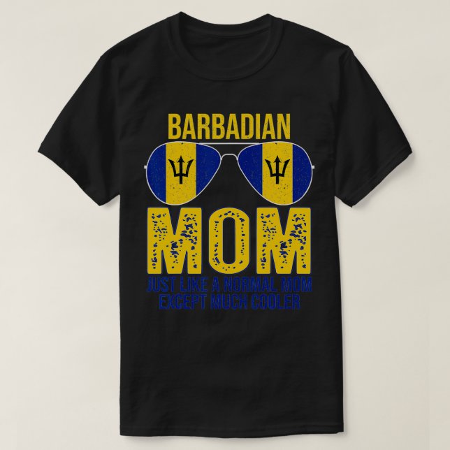 Camiseta Madre barbadense de época Barbados Bandera gafas d (Diseño del anverso)