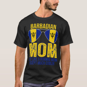 Camiseta Madre barbadense de época Barbados Bandera gafas d
