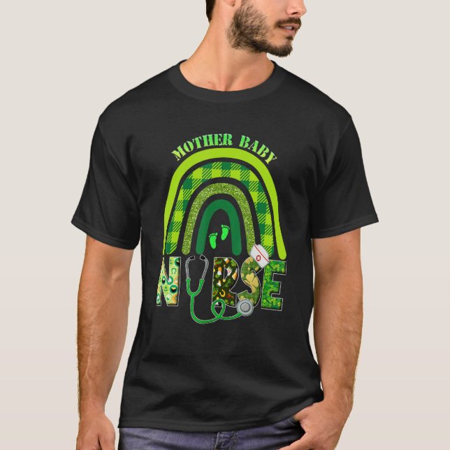 Camiseta Madre bebé enfermera Enfermería arcoiris feliz San (Anverso)