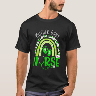 Camiseta Madre bebé enfermera leopardo verde Cinta de arco