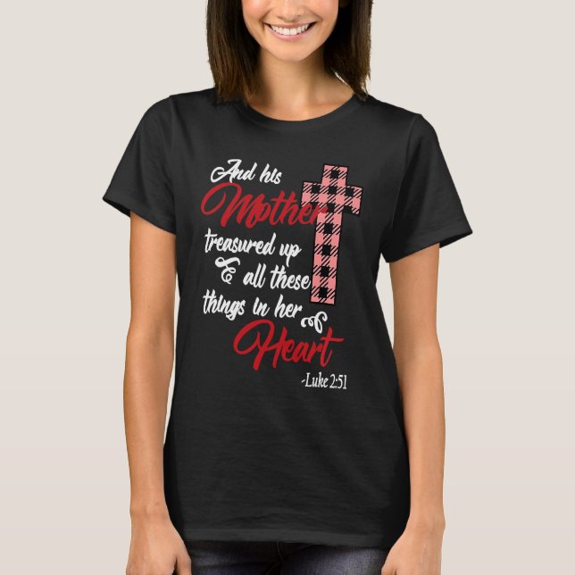 Camiseta Madre Biblia Cita a madre religiosa cristiana Cruz (Anverso)