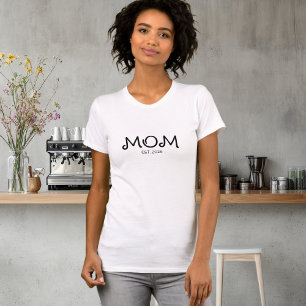 Camiseta Madre blanca y negra establecida