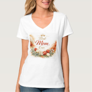 Camiseta Madre Boho Acuarela Melocotón Menta, Ágata Oro, Ar