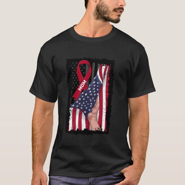 Camiseta Madre borgoñona con crema de cinta para conciencia (Anverso)