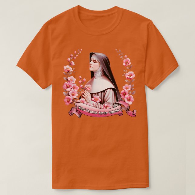 Camiseta Madre Cabrini San Frances Xavier Cabrini Católica (Diseño del anverso)
