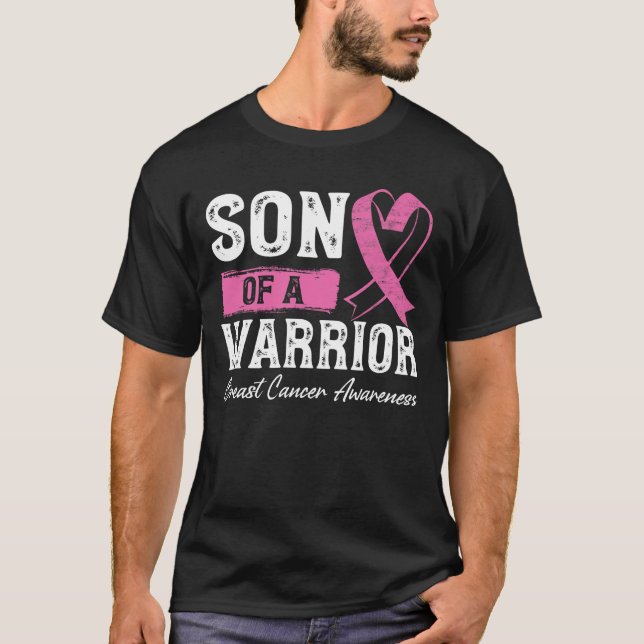 Camiseta Madre Cáncer De Mama Lucha Concienciación Hijo De  (Anverso)