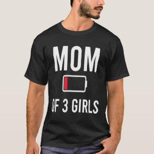 Camiseta Madre cansada 3 chicas familia de bajas coincidenc