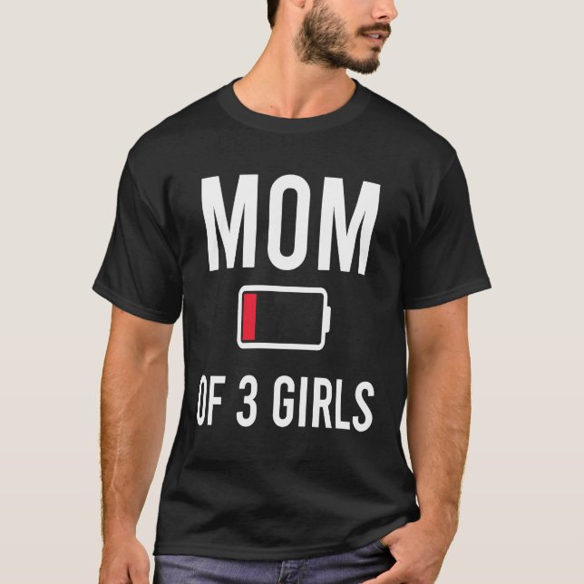 Camiseta Madre cansada 3 chicas familia de bajas coincidenc (Anverso)