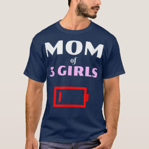 Camiseta Madre Cansada De 3 Chicas Madre De Tres Hijas Baja