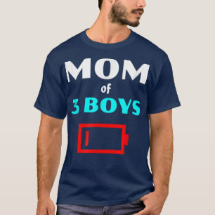 Camiseta Madre Cansada De 3 Niños Madre Con Tres Hijos Bat 