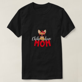 Camiseta Madre chihuahua con gafas de sol y bandana