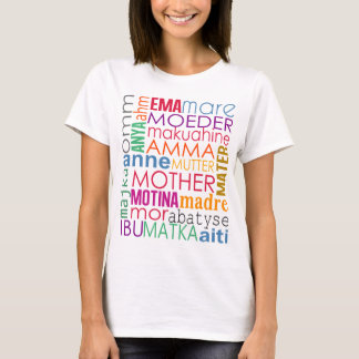 Camiseta Madre colorida en muchas idiomas