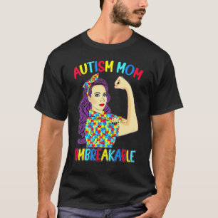 Camiseta Madre con autismo Conciencia de autismo irrompibl