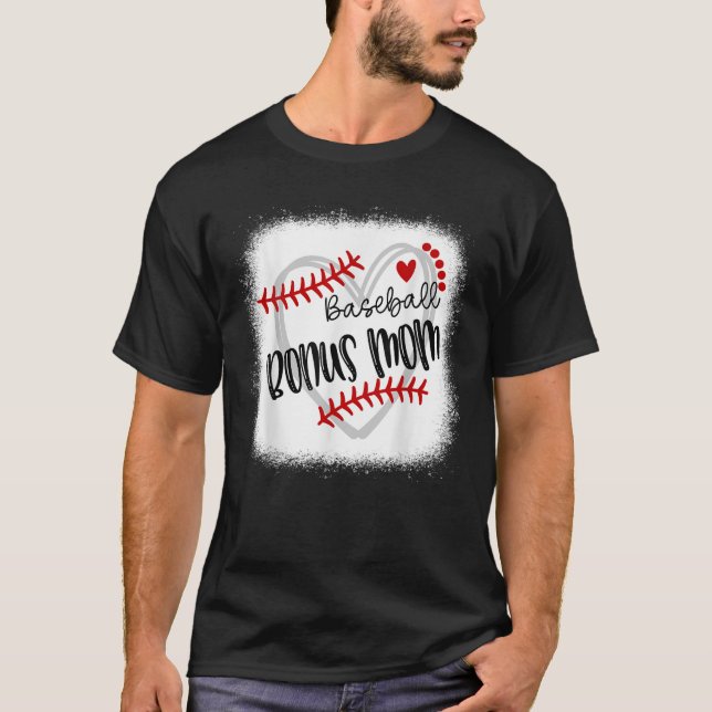 Camiseta Madre con el bono del corazón del béisbol personal (Anverso)