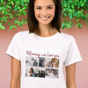 Camiseta Madre con hijos y madre familiar 6 Collage de foto