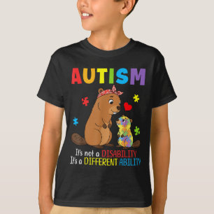 Camiseta Madre Conciencia del Autismo Castor Habilidad Dife