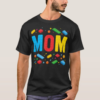 Camiseta Madre constructora maestra ladrillos bloques famil