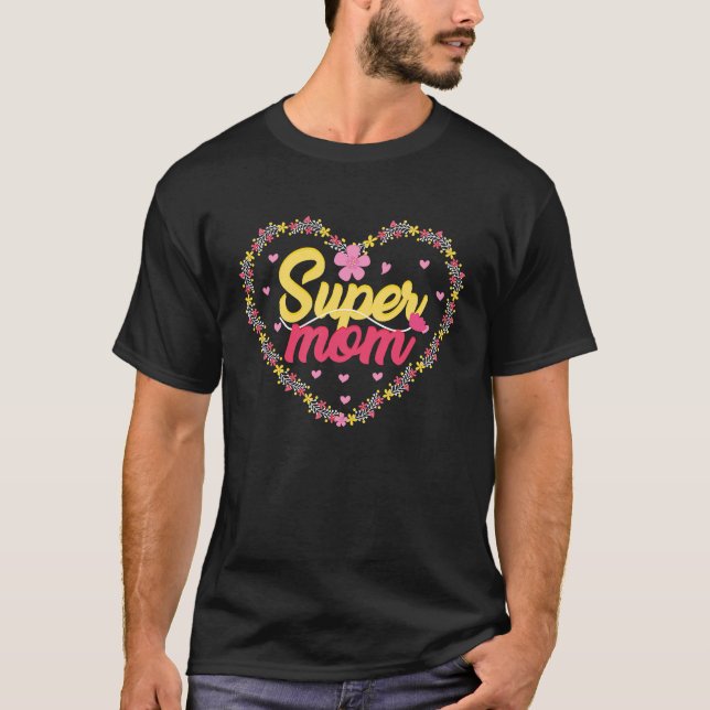Camiseta Madre, corazón, hermosas citas y decir por mí (Anverso)