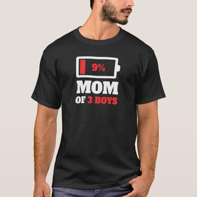 Camiseta Madre De 3 Hijos De Tres Hijos Cansados Mamá Baja  (Anverso)
