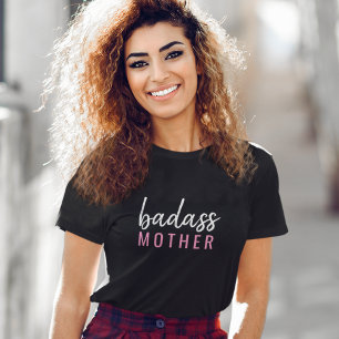 Camiseta Madre de Badass   Rosa divertido del día de la mad