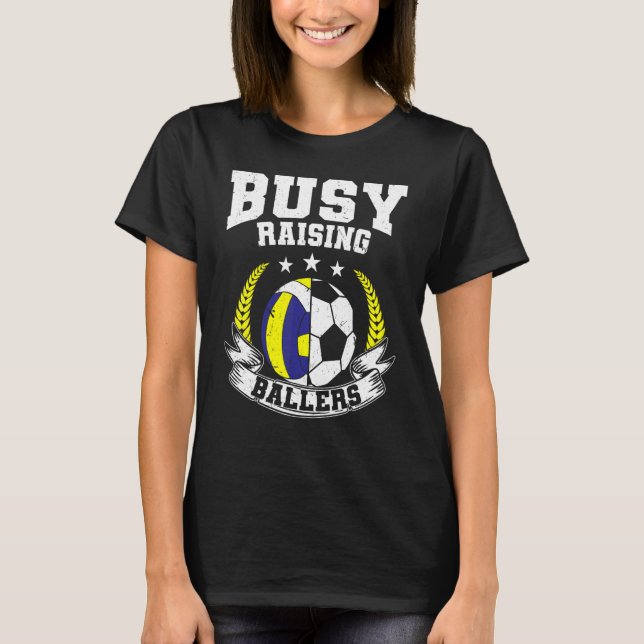 Camiseta Madre de Ball papá ocupada criando balancines de v (Anverso)