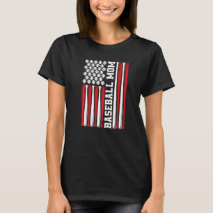 Camiseta Madre De Béisbol Bandera Americana 4 De Julio Patr