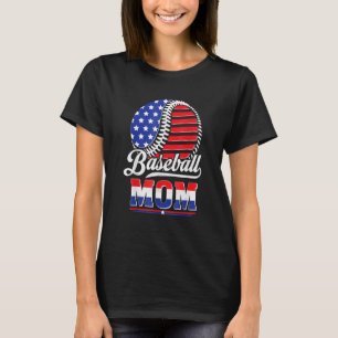 Camiseta Madre de béisbol Bandera Americana Para Madre Mamá