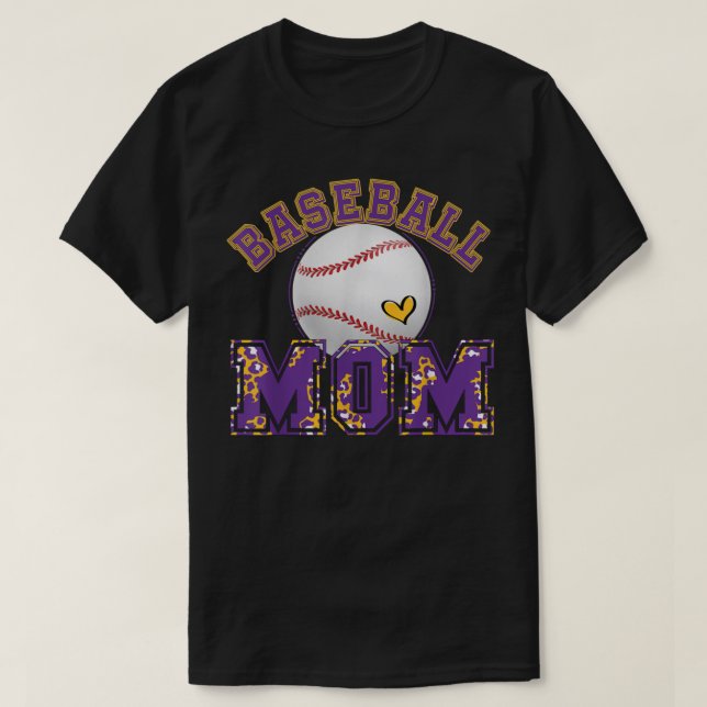 Camiseta Madre de béisbol Leopardo Purple Gold para Moth (Diseño del anverso)